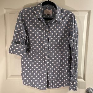 Banana Republic Soft Wash Polka Dot Shirt 100% Cotton Size Medium